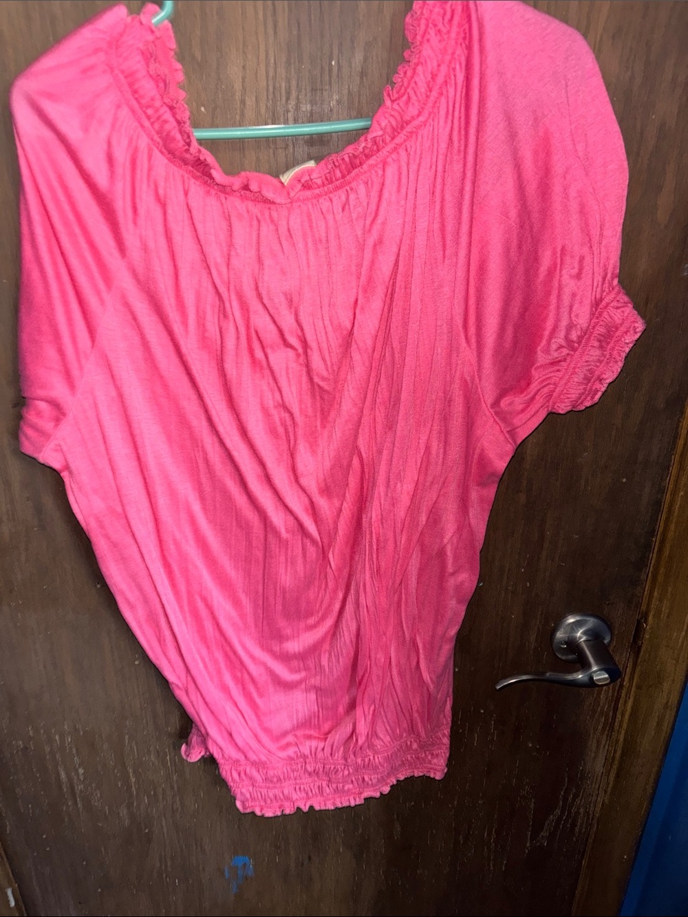 Faded Glory Hot Pink Peasant Blouse - Picture 9 of 12